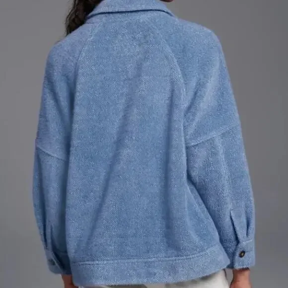 Anthropologie - Greylin Charley blue Cozy Shirt Jacket/Shacket - SIZE SMALL - Picture 7 of 16
